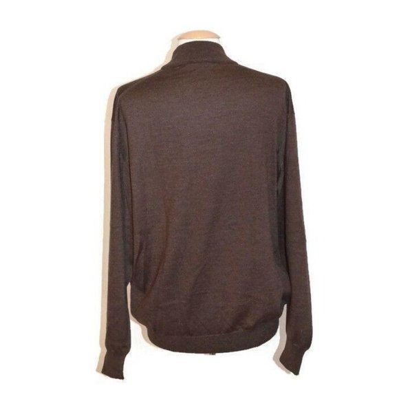 Gran Sasso Wool Sweater Mock Neck Brown - Picture 3 of 5